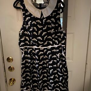 Retrolicious Black and White Bat Mini Dress